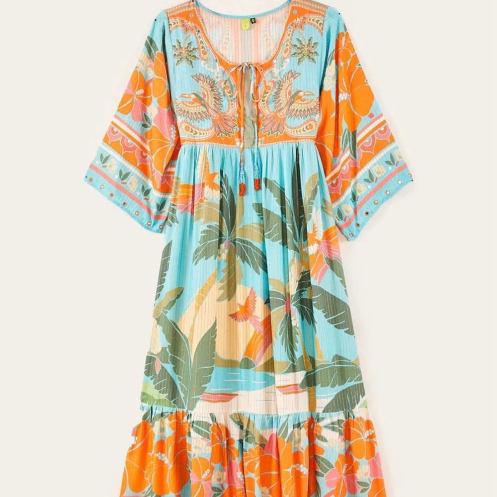 FARM Rio Tropical Bohemian Style Dress Sz Medium B28